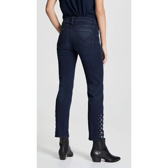 HUDSON - NWT - Sz 26 "Nico" Midrise Cigarette Jean/Grommet Detail in After Night - Picture 5 of 16